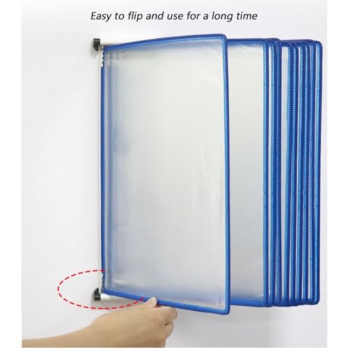 Multi-Page folders, Wall Hanging Reference System, for Organizing and Showcasing Documents, Flyers, and Brochures(A)