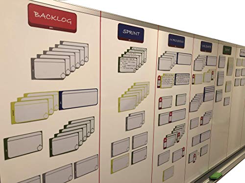 Agile Management Set Plus – 156-Piece Magnetic Scrum & Kanban Card Kit | Reusable Task, Detail & Blocker Cards | Premium Magnetic Agile System for Teams & Offices