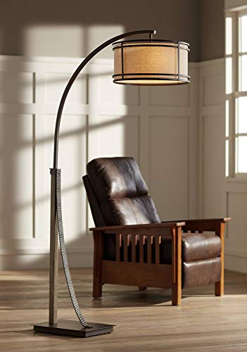 Gentry 71 1/2" Tall Bronze 2-Light Downbridge Arc Floor Lamp
