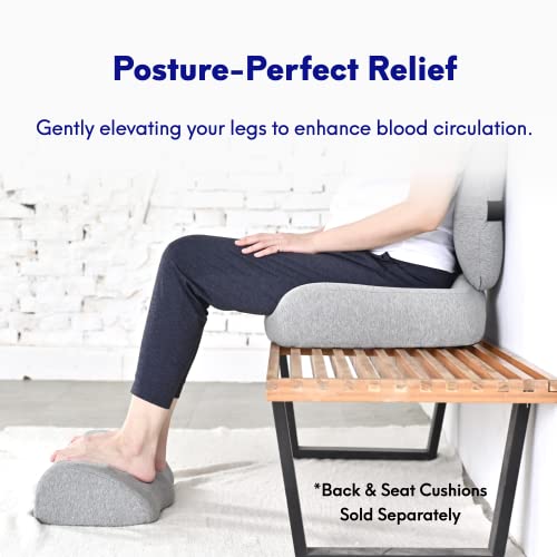 C CUSHION LAB Ergonomic Foot Rest for Under Desk - Patented Massage Ridge Design Memory Foam Foot Stool Pillow for Work, Home, Gaming, Computer, Office Chair - Footrest for Back and Hip Pain Relief