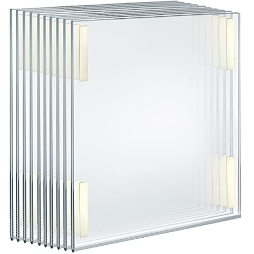 Azar Displays 122039 17-Inch W by 22-Inch H Wall Mount Acrylic Frame Pack of 10 - Clear Acrylic Wall Frame with Sticky Back - Floating Wall Sign Holder - Adhesive Office Sign - Frameless Picture Frame