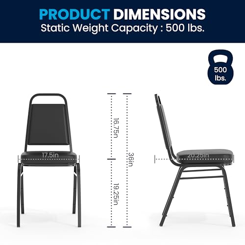 Flash Furniture Hercules Vinyl Banquet Chair, Black, 4-Pack