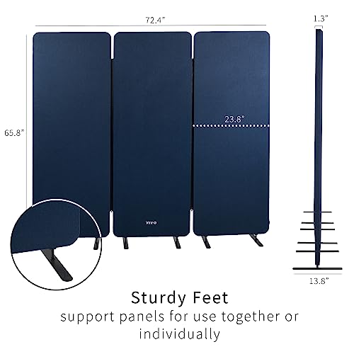 VIVO Navy Blue Freestanding 72 x 66 in Privacy Panel, PP-3-T072NB