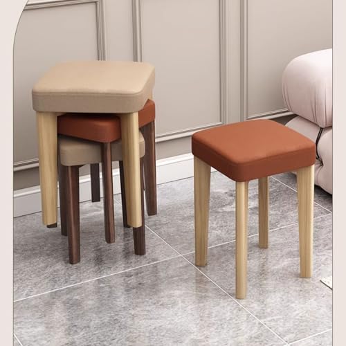 GYYDXXFC Conference Room Chair Stackable Kitchen Stools, Comfortable Upholstered Stackable Wood Legs Linen Padded Modern Dining Chair, for Home and Office(White)
