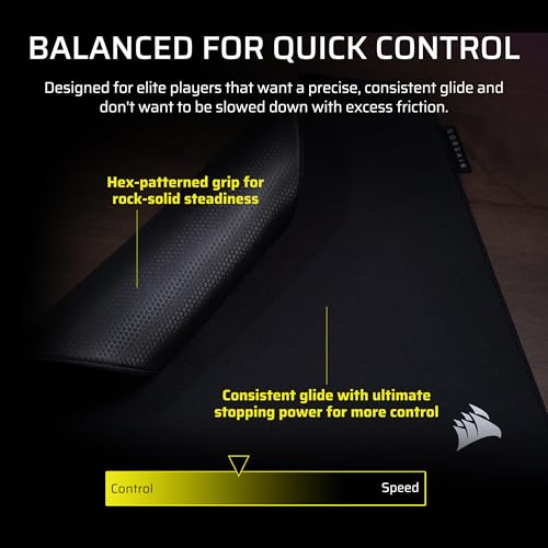 Corsair MM PRO Control Cloth Large Gaming Mouse Pad – Black
