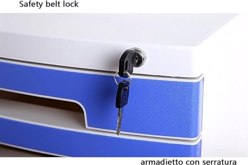 SoOSSN 4 Drawer File Cabinet Mobile File Cabinet Extension Organiser Multi-Drawer Desktop Organiser with Lockable Drawers (Color : Blue, Size : 11.61x15.51x16.92inch)