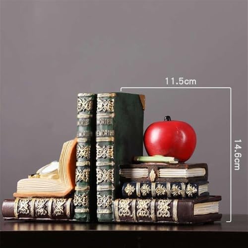 Book Organizer Bookends Office Book Ends for Shelves Stopper Vintage Collection Heavy Duty