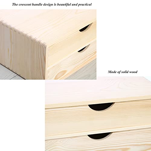 EliteBloom Desktop File Cabinet - Solid Wood Storage Box, Drawer Type Multi-Layer A4 Flat File Cabinet, Desktop Solid Wood Storage Box, Office Supplies Storage Organizer For Home Office (3 Drawer)