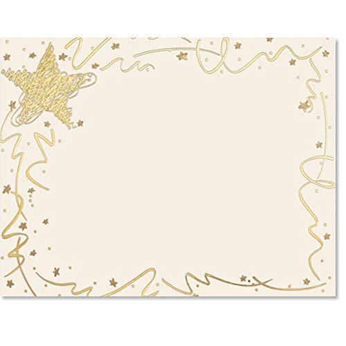 Shimmering Stars Gold Foil Specialty Certificates, 8.5x11in, 50 Count