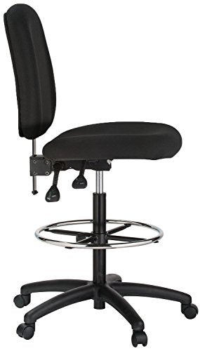 Contoured Dual Function Drafting Stool by Harwick - Black Fabric