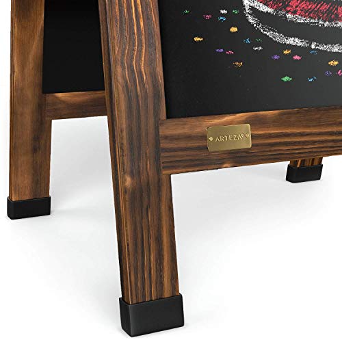 Arteza 40x20 Inch A-Frame Chalkboard Easel Set, Outdoor Chalkboard Sign with Chalk Sticks, Chalk Markers, Erasers, and Stencils, Standing Sign, Office Supplies for Businesses, Announcements & Events