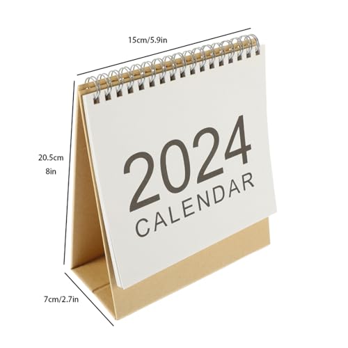 Yuidaaavzz 2024 Desk Calendar Daily Schedule Calendar 2024 Office Gift Standing Home Novelty Decor Decorative Mini Daily Household (Desk Calendar 8.1" W x 5.9" H)