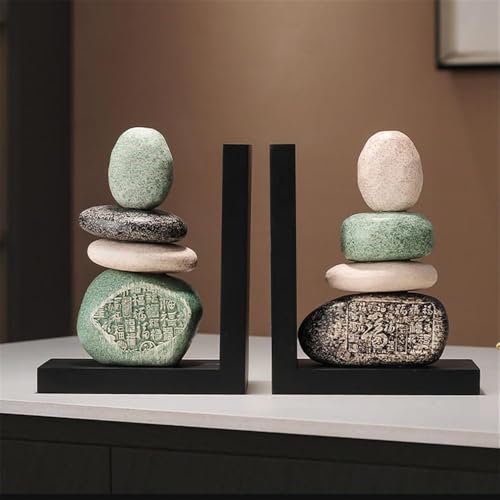 Bookends Ceramic Bookends for Shelves, Large for Heavy Books, Duty Book Stopper for CD Movies Vintage bookend