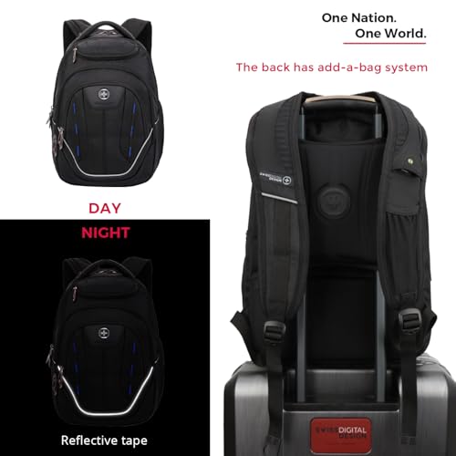 Swissdigital Design TSA Business Laptop Backpack For Men,Travel Backpack With USB Charging Port,College Tech Backpacks With RFID Pockets Presents For Men Fits 15.6 Inch Computer | J16BT-1