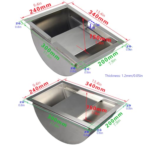 Transaction Tray,Ticketing Windows.Drop-in Deal Tray, 304 Stainless Steel Cash Register Tray Brushed Finish for Bank, Hospital, Gas Stations, Cash Register Window, Ticket Window (Silver), B(B)