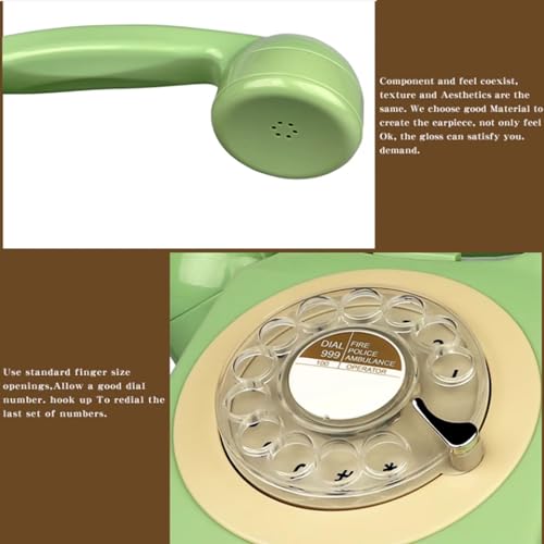 Retro Rotary Dial Phone 1980'S Vintage Corded Phone Antique Landline
