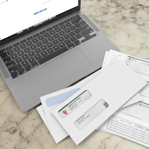 500 VersaCheck NRP Business Double Window Security Standard and Voucher Check Envelopes - Compatible with business checks made from VersaCheck, QuickBooks, Quicken, Sage, and others.
