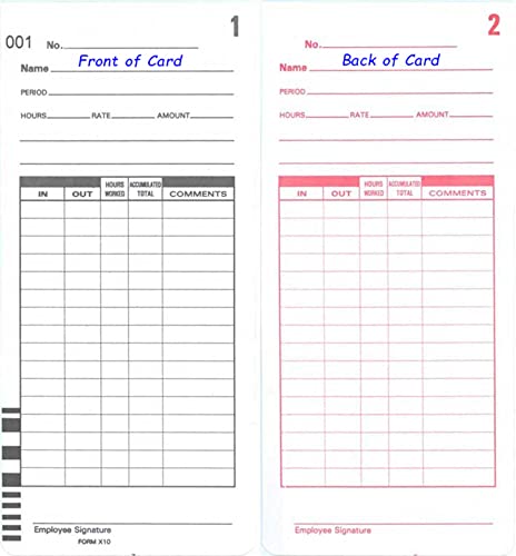 500 Genuine Compumatic X10 Time Clock Cards for XL1000 and XL1000e Series