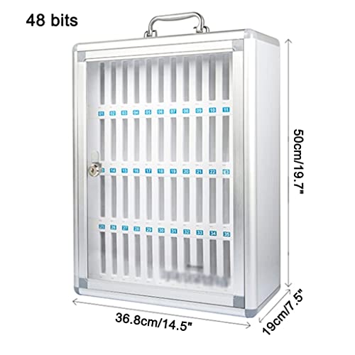 48/60 Bit Aluminum Alloy Pocket Chart Cell Phones Storage Cabinet for Cell Phones, Wall-Mounted with A Locked, Can Be Carried by Hand for Classroom Office Factory