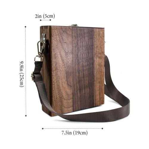 Wood Finish Stationery Holder with Shoulder Strap, Letter Storage Box for Desk Setup, Paper Sorting, Creative Styling Memo Note Box Writing Desk Sorter Paper File Holder
