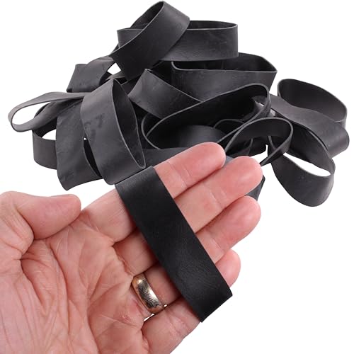 Black #94 Large Premium Outdoor Rubberbands .75 inch Extra Wide Survival, Made in USA, High Heat UV Resistant Platinum Rubber Crepe Band Approx. 105 per LB, 26 per 1/4lb (3-1/2" Long x 3/4" W) (5, Pounds)
