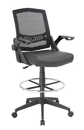 Boss Office Products Drafting Stool with, Black