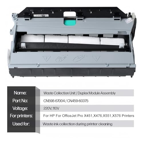 CN598-67004 Duplex Printing Module Assembly Printer Waste Paper Bin Collection Unit, Compatible for HP Officejet Pro X451dn X451dw X476d
