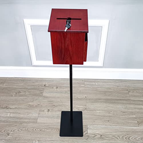 FixtureDisplays® MDF Donation Box Floor Stand Lobby Foyer Tithes & Offering Suggestion Collection Ballot Box 11065+1040S