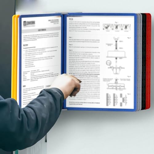 Magnetic Flip-Page Folders, 20 Double-Sided Color Display Pockets