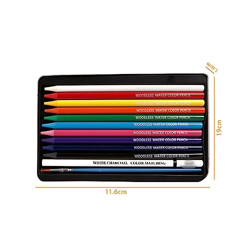 Water Soluble Coloured Pencils Set 10 Colour Iron Box for Art Painting