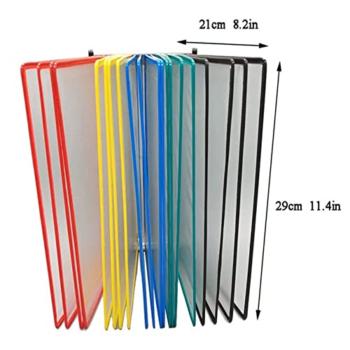 UMJIGF File Holder Wall Mounted File 20page, for Office, Workshop, Restaurant, A4 Document Reference And Storage, Assorted Colors