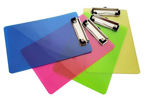 Mini Multicolored Clipboards 9" x 6" Inches - Case Packs (16 Sets - Multicolored)