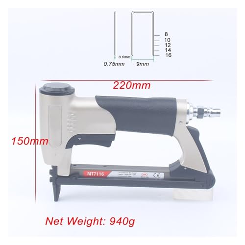 Professional Heavy Duty Stapler MT7116 22Ga Stapler Pneumatic Length 220mm Staplers Fine Wire