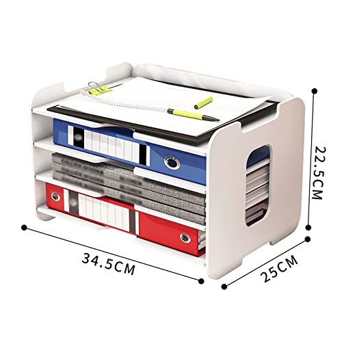 EliteBloom File Magazine Folder Holder File Storage Racks Desktop Creative Office Simple Classification Supplies Racks File Baskets File Storage Boxes White File Organizer (Size : 2) (White 1)