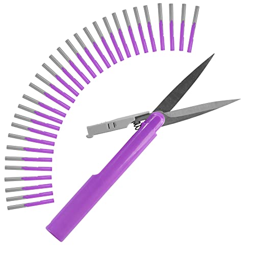 JubileeYarn TSA Compliant Pen-Style Portable Travel Scissors Bulk Pack - Purple - 30 Scissors
