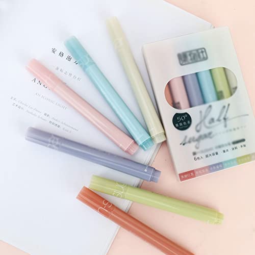 DUYHBAWRS 6 Pcs Highlighter Large-Capacity Light Color Stroke Key Hand Account Pen Color Highlighter