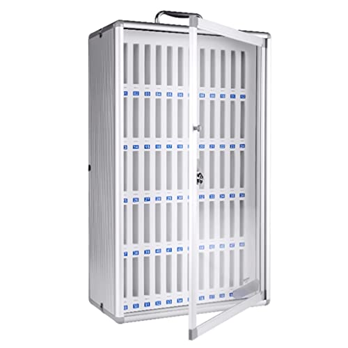 Aluminum Alloy Pocket Chart Cell Phones Storage Cabinet for Cell Phones,Wall-Mounted with A Locked,Can Be Carried by Hand for Office Classroom Factory (Color : Silver, Size : 60)