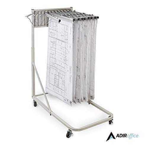 Adir Mobile Blueprint Holder – Construction Plan Rack, Map Organizer, Blueprint Rack, and Poster Display Rack for Jobsite and Office (Without Blueprint Clamps)
