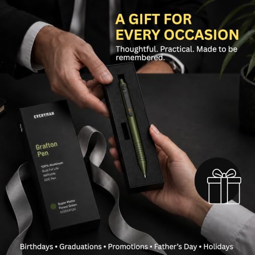 EDC Grafton OD Green Matte Full Click Refillable 0.7mm Metal Gel Ink Pen