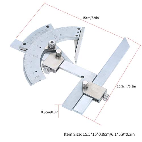 TEOYETTSF Professional Carbon Steel Universal Bevel Protractor 0-320°Accuracy Angle Finder Measuring Ruler Tool
