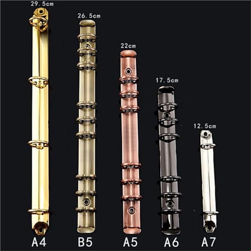 A5 ring binder Ring Binder Mechanism 8 Pieces Metal Loose Leaf Binding Clips Spiral File Folder DIY Album Diary Accessory(A7-black)