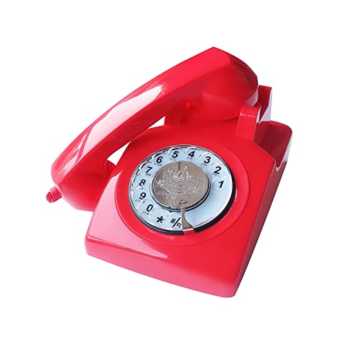 QUANGJN Corded Landline Telephone Vintage Antique Phones Classic Rotary Dial Home Phone Old Fashion Business Phones Office Decor