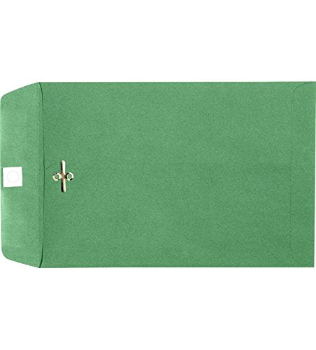 LUXPaper 10 x 13 Open End Envelopes | Clasp | Holiday Green | 80lb. Text | 1,000 Qty