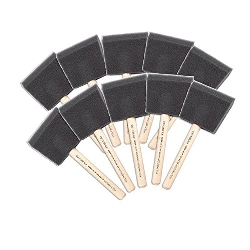 Woodriver 4" Wooden Handle Foam Brushes (10)