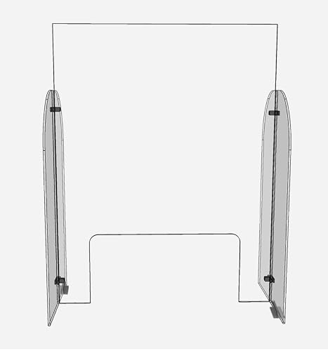 Clear Acrylic Single Panel Sneeze Guard (24"x31") w/Opening for Salon, Manicure, Nails, Counter, Reception, Checkout- Protect/Shield Employee, Cashier, and Customer from Coughing and Sneezing