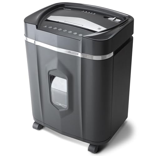 Aurora High-Security 12-Sheet Micro-Cut Paper/CD and Credit Card Shredder with 5 Gallon Pullout Basket / 60 Mins Running Time/Security Level P-4