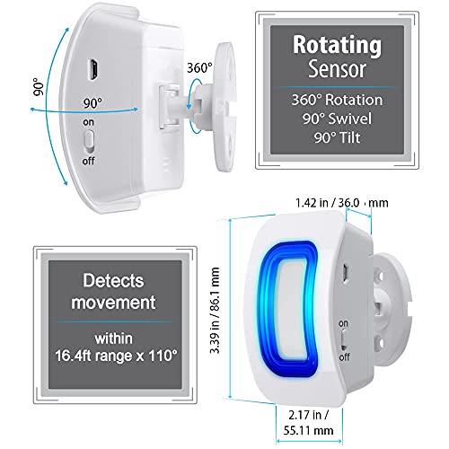 Caregiver Pager Wireless Motion Sensor Alert Room Bed Alarm and Fall Prevention for Elderly Dementia Patients (3 Receiver+2 Monitor Motion)