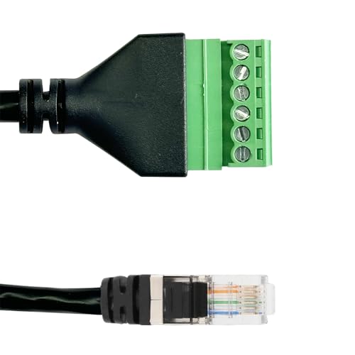 Jienk 5Pcs RJ11 Male to 6Pin Terminal Adapter for Cat3 Telephone Handset
