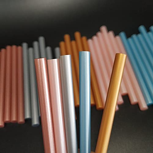 ZTBH Hot Melt Glue Sticks 50 Pcs Pearl Luster Hot Melt Glue Stick, Adhesive Use with Glue Gun Melt Glue Stick (Diameter : 7mmx100mm, Length : Cherry Powder)