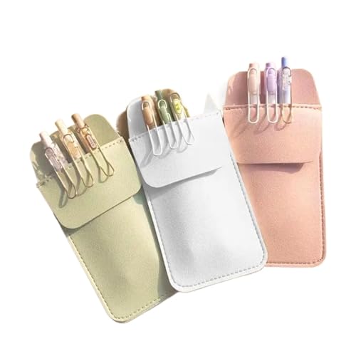Yiodauh pocket protector 12PCS PU Leather Pencil Bags For Clothes Pocket Doctor Nurse Staff Leak-proof Pen Pouch Business Office School Holder